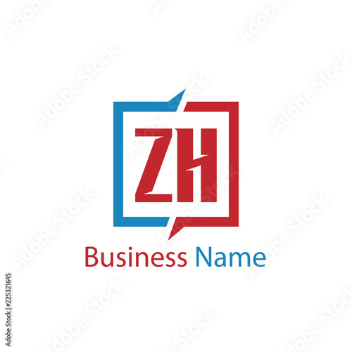 Initial Letter ZH Logo Template Design
