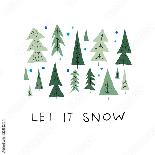 Let snow christmas tree winter season
