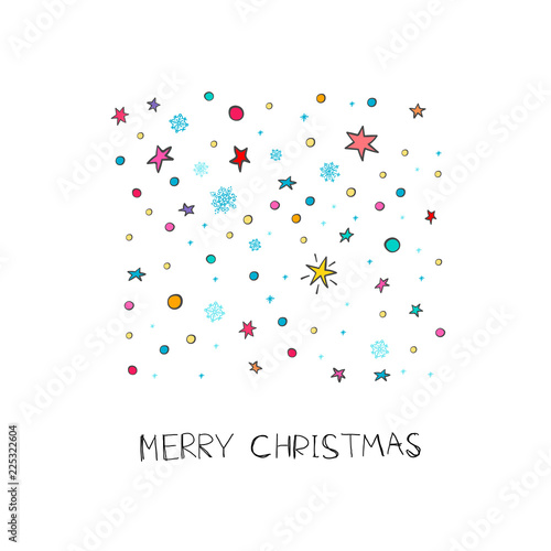 Merry Christmas flakes fall winter season