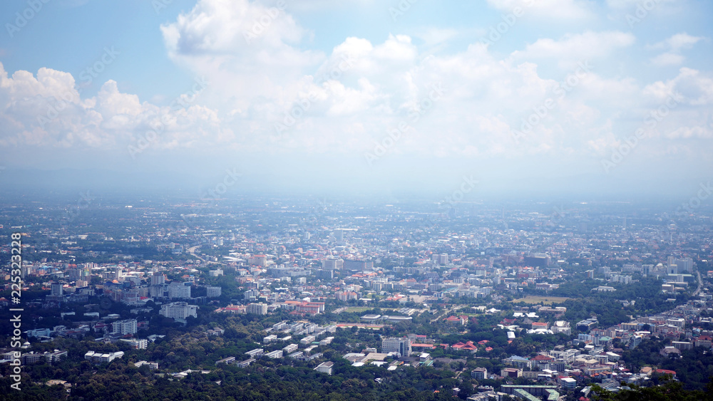 Fototapeta premium Landscape and the top view of the countryside in Chiang Mai, Thailand.