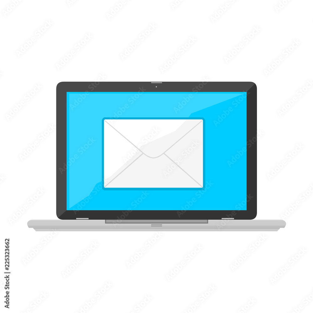 Laptop Icon Illustration Vector with email Laptop Icon Illustration Vector with email