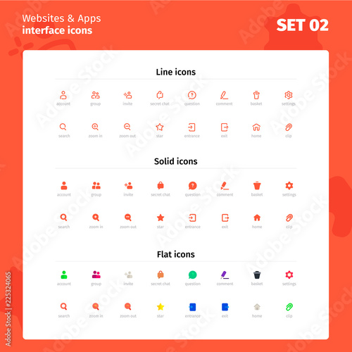 Icons for website and application interface.