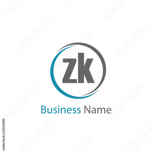 Initial Letter ZK Logo Template Design