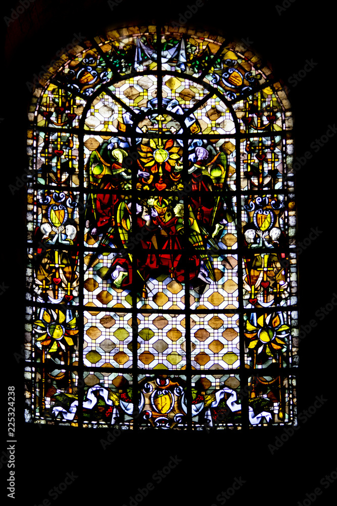 Saumur. Vitrail de l'église Notre-Dame des Ardilliers Maine et Loire. Pays de Loire 