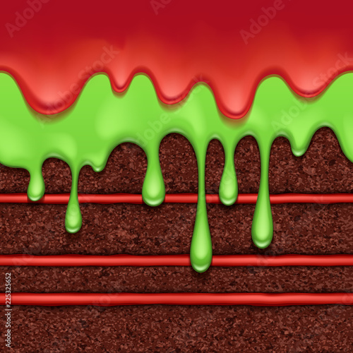Chocolate sponge cake background. Colorful seamless texture.