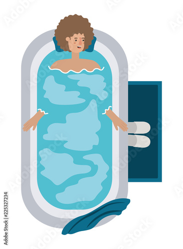 young man in bathtub avatar character
