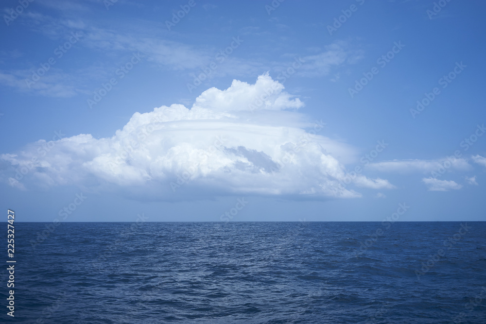cloud over wavy ocean in sunny day cloud over wavy ocean in sunny day