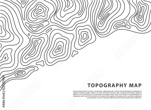 Vector abstract topography map banner. Topographic contour background. Topo grid.