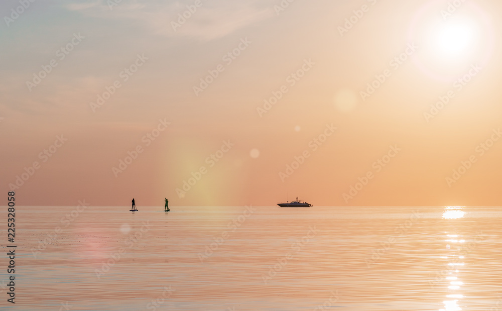 Tranquil sunrise over shot using long exposure Tranquil sunrise over shot using long exposure