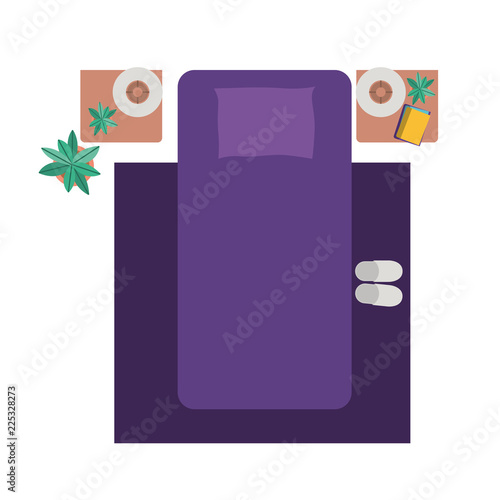 aerial view of room with bed isolated icon