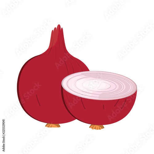 cute red onion isolated icon