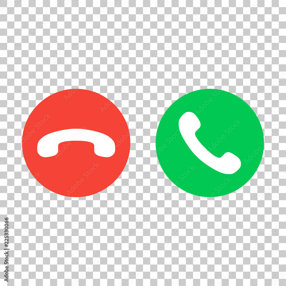 Green button call and red button call. Green and red phone icons Stock