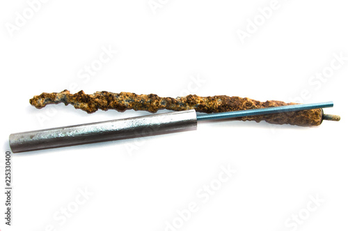 Magnesium anode new and old
