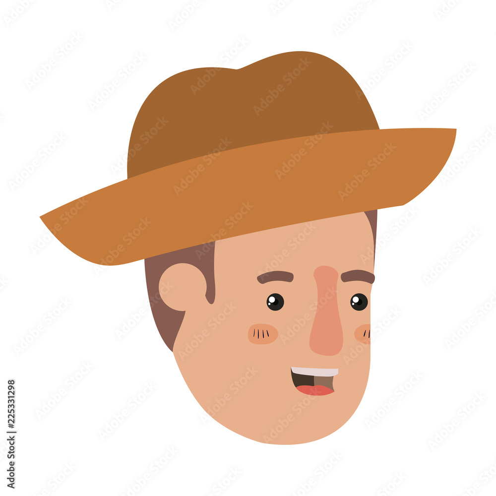 head of man with hat avatar character