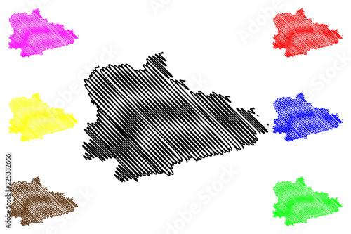 Kurgan Oblast (Russia, Subjects of the Russian Federation, Oblasts of Russia) map vector illustration, scribble sketch Kurgan Oblast map
