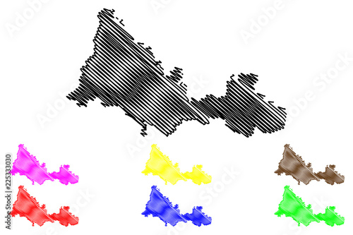 Orenburg Oblast (Russia, Subjects of the Russian Federation, Oblasts of Russia) map vector illustration, scribble sketch Orenburg Oblastt map
