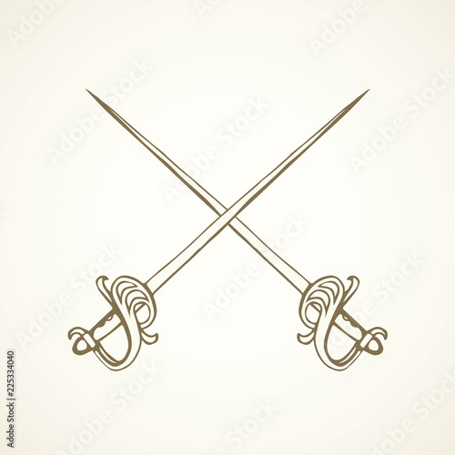 Old Epee. Vector drawing