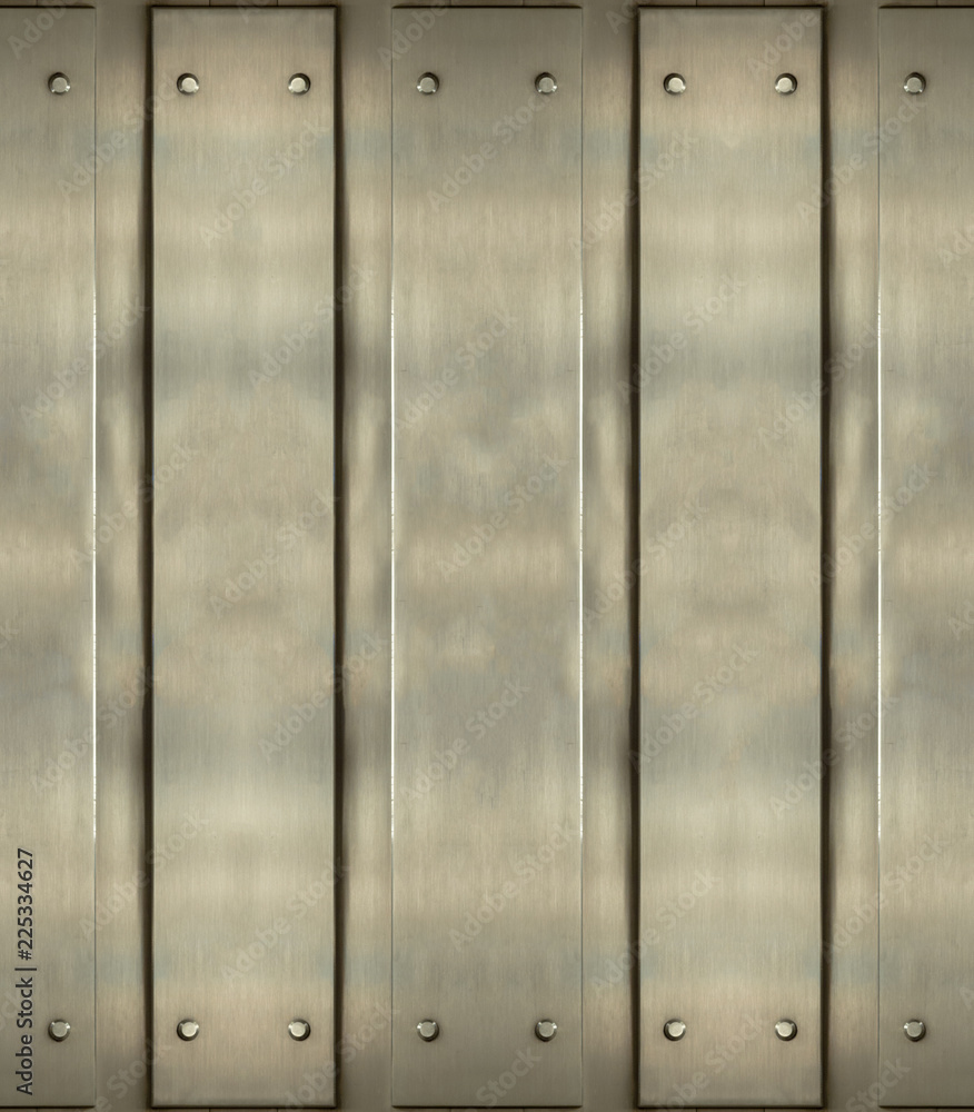 Metal plates with rivets, industrial background