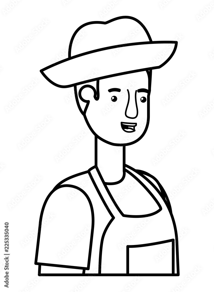 man gardener with apron avatar character man gardener with apron avatar character