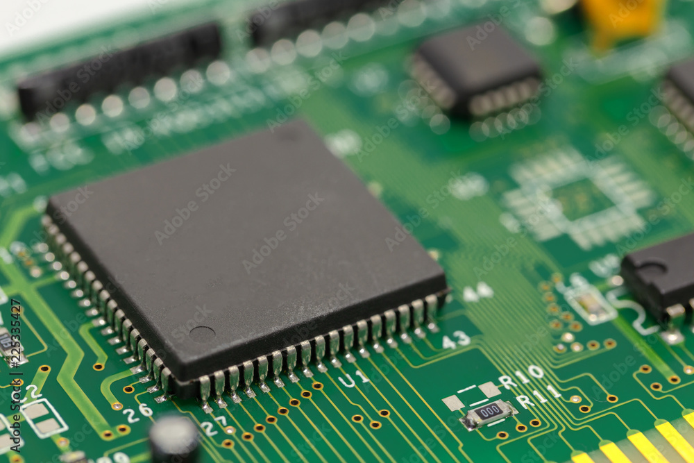 A close up of a computer circuit board A close up of a computer circuit board