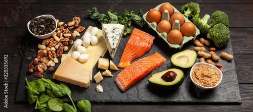Obraz  z motywem Keto diet food ingredients