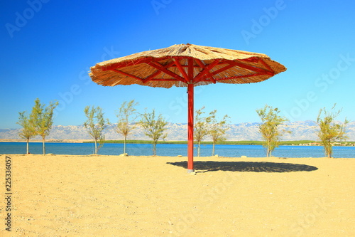 Sandy beach in Nin  near Zadar  touristic destination in Croatia