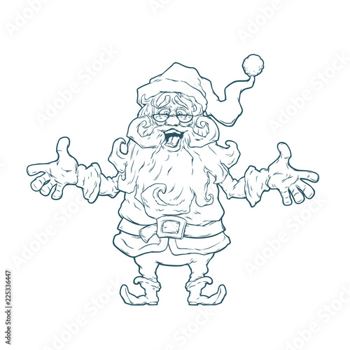 Santa Claus. Smiling cartoon old man. Vector illustration, eps 10.