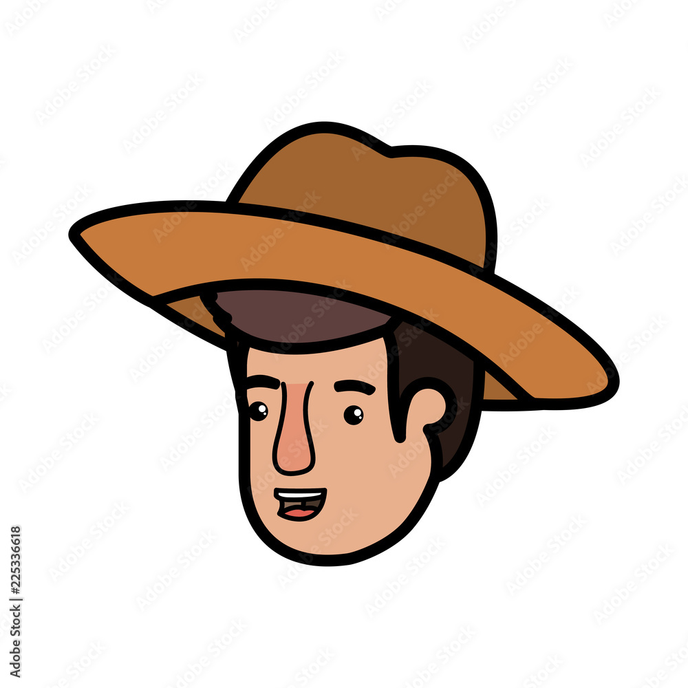 head of man with hat avatar character head of man with hat avatar character