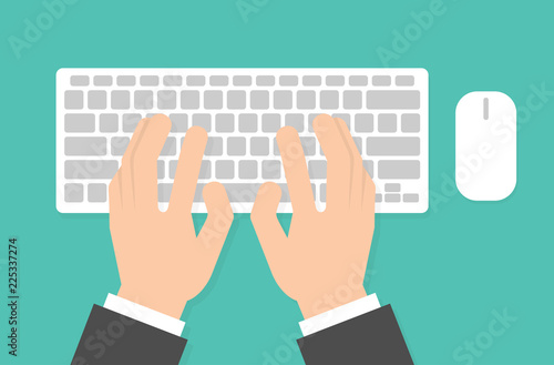 Hands on computer keyboard
