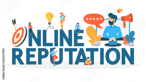 Online reputation concept. Building relationship with people