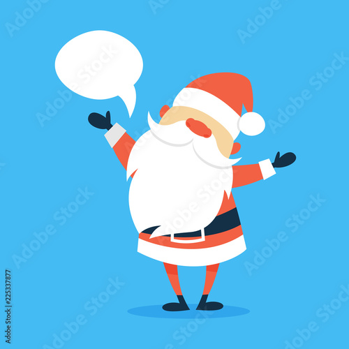 Happy funny Santa Claus in red clothes