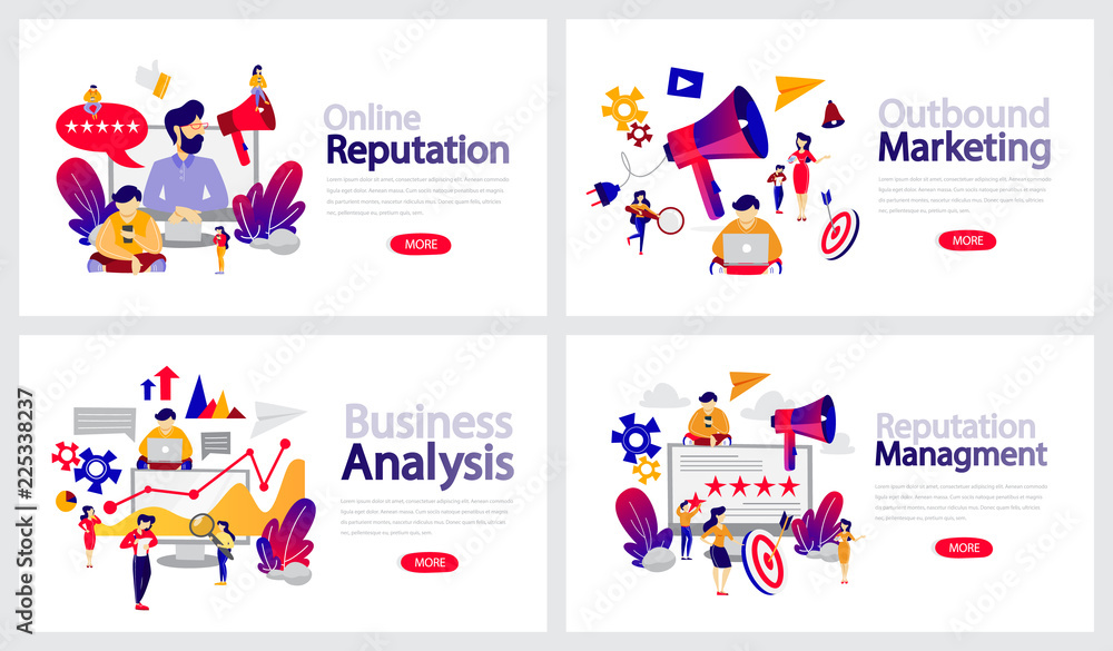 Fototapeta premium Set of horizontal banner templates for web page