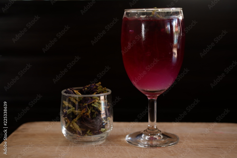 butterfly pea tea with lemon butterfly pea tea with lemon