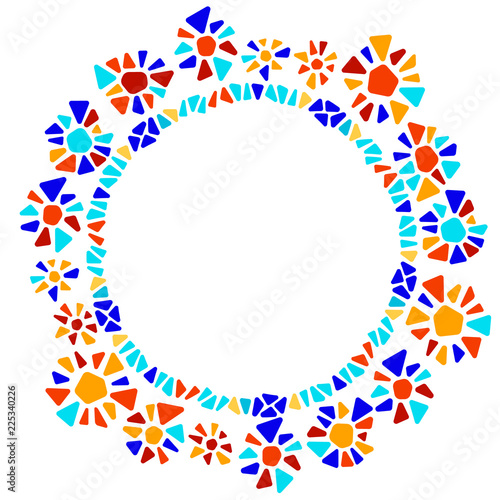 Colorful stained glass tria...