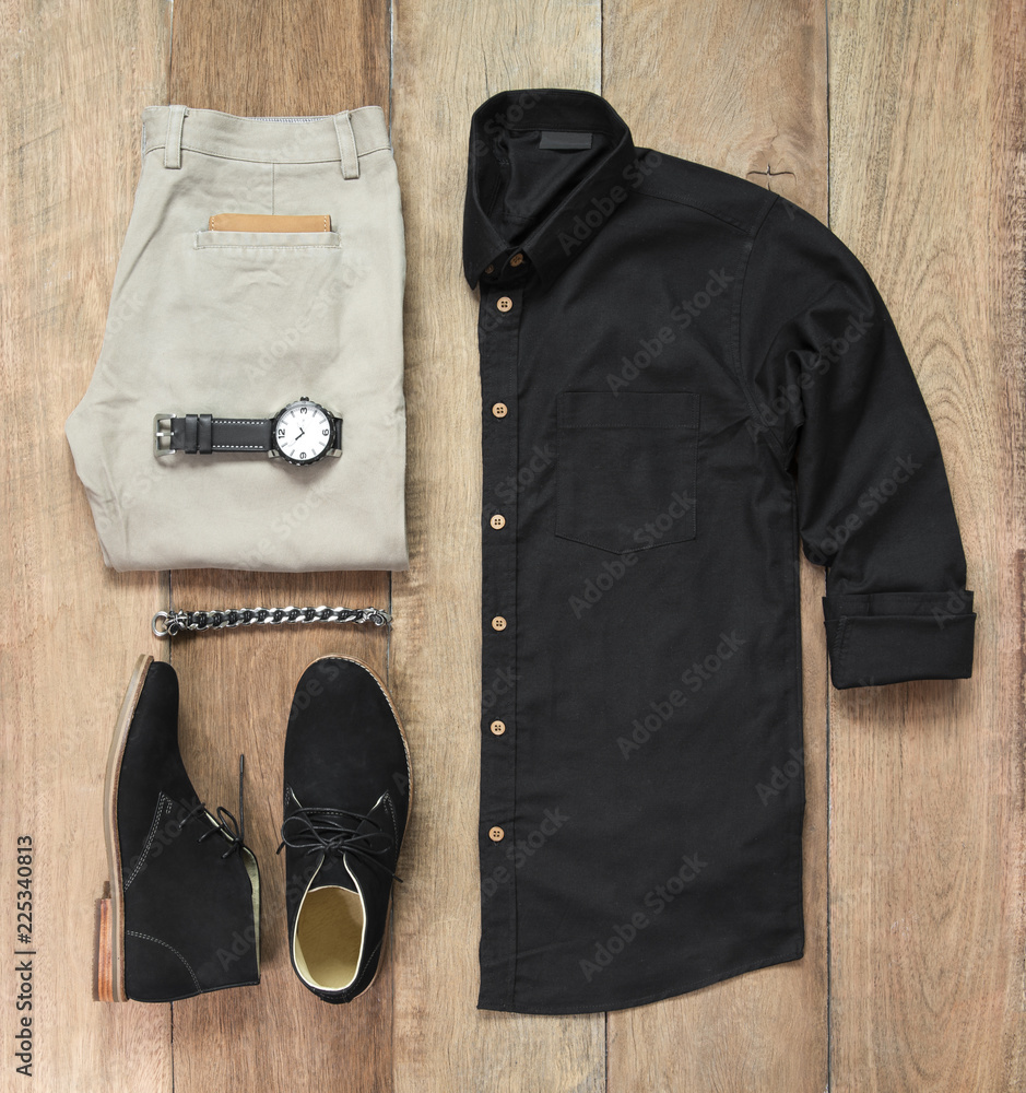 Men s casual outfits for man clothing with office shoes watch