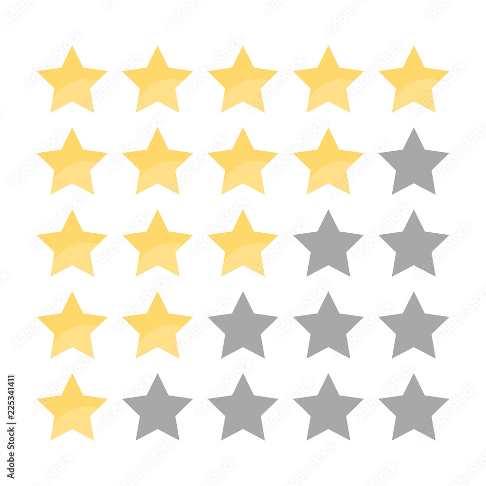 5 golden star in a row. Review and feedback 5 golden star in a row. Review and feedback