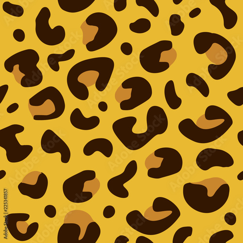 Leopard skin seamless pattern. Vector background.