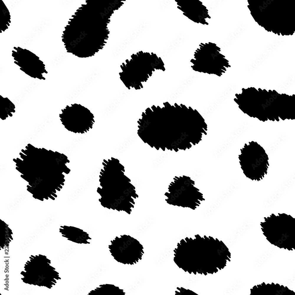 Dalmatian skin seamless pattern. Vector background. - obrazy, fototapety, plakaty 