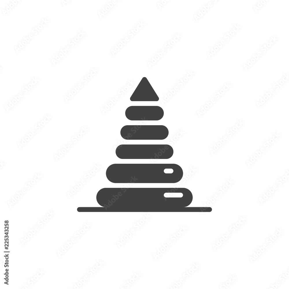Baby Toy Pyramid vector icon. filled flat sign for mobile concept and web design. Plastic rings pyramid simple solid icon. Symbol, logo illustration. Pixel perfect vector graphics Baby Toy Pyramid vector icon. filled flat sign for mobile concept and web design. Plastic rings pyramid simple solid icon. Symbol, logo illustration. Pixel perfect vector graphics