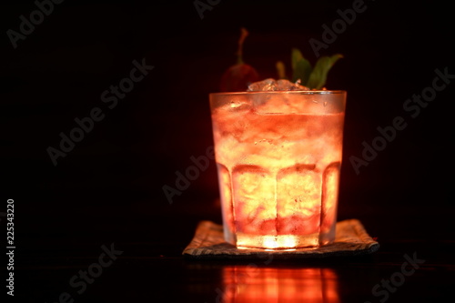 alcoholic cocktail on wood table