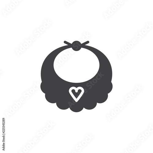 Baby bib vector icon. filled flat sign for mobile concept and web design. baby girl apron simple solid icon. Symbol, logo illustration. Pixel perfect vector graphics