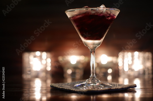 martini cocktail on wooden background