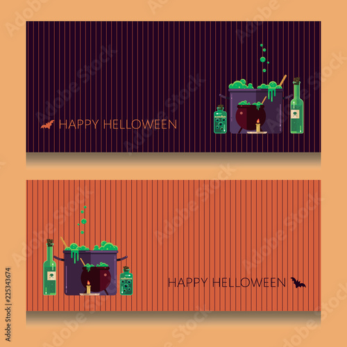 Halloween, potion, pattern, background for decoration of modern polygraphy and web design Vector illustration, flat style.