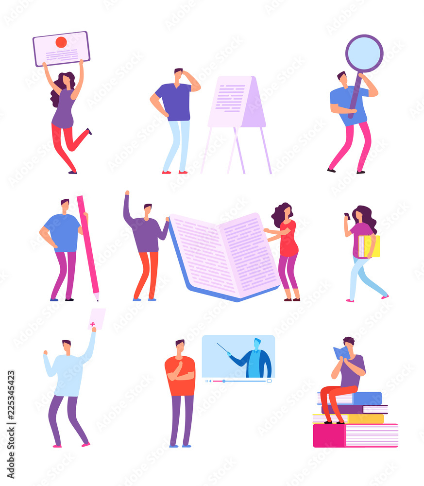 Training people. Education e-learning, online course video tutorial, distance studying vector concepts. Illustration of distance education, training online course Training people. Education e-learning, online course video tutorial, distance studying vector concepts. Illustration of distance education, training online course