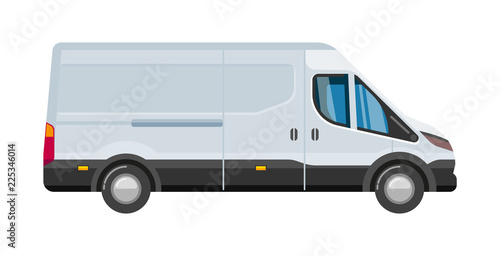 white minibus. commercial vehicle passenger van tour vector automobile
