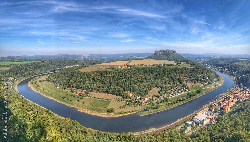 Elbe, Blick von der Festung Königstein Elbe, Blick von der Festung Königstein