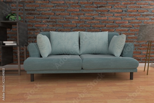 living room design interior 3d rendering
