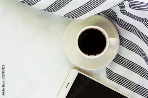 Cup of coffee with saucer, ...