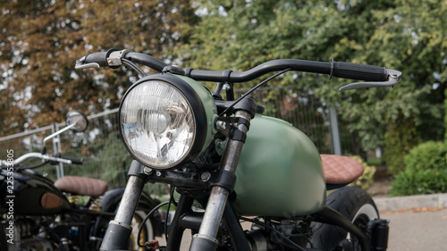 vintage part og the motorcycle close-up. Concept of custom bike  © contentdealer