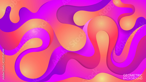 Ultraviolet abstract geometric background. Paint splashes. Vector. Fluid colorful. Cut off wavy sheets of paper. Origami style. Art of carving. Trendy gradient shapes composition.